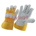 Yellow Full Palm Industrial Safety Cowhide Split Leather Work Gloves (110091)